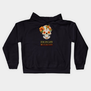 Flower Skull Dia De Los Muertos Kids Hoodie